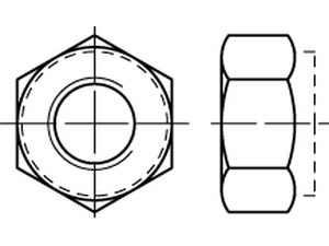 DIN 982 Sechskantmuttern mit Klemmteil, hohe Form mit nichtmetallischem Einsat