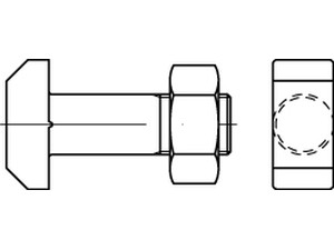 DIN 261 Hammerschrauben mit kleinem Kopf und Mutter