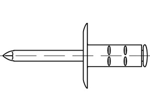 Artikel 88475 Niet Al-Leg. MB-CK Dorn Stahl, verz. Offene Blindniete mit Sollbru