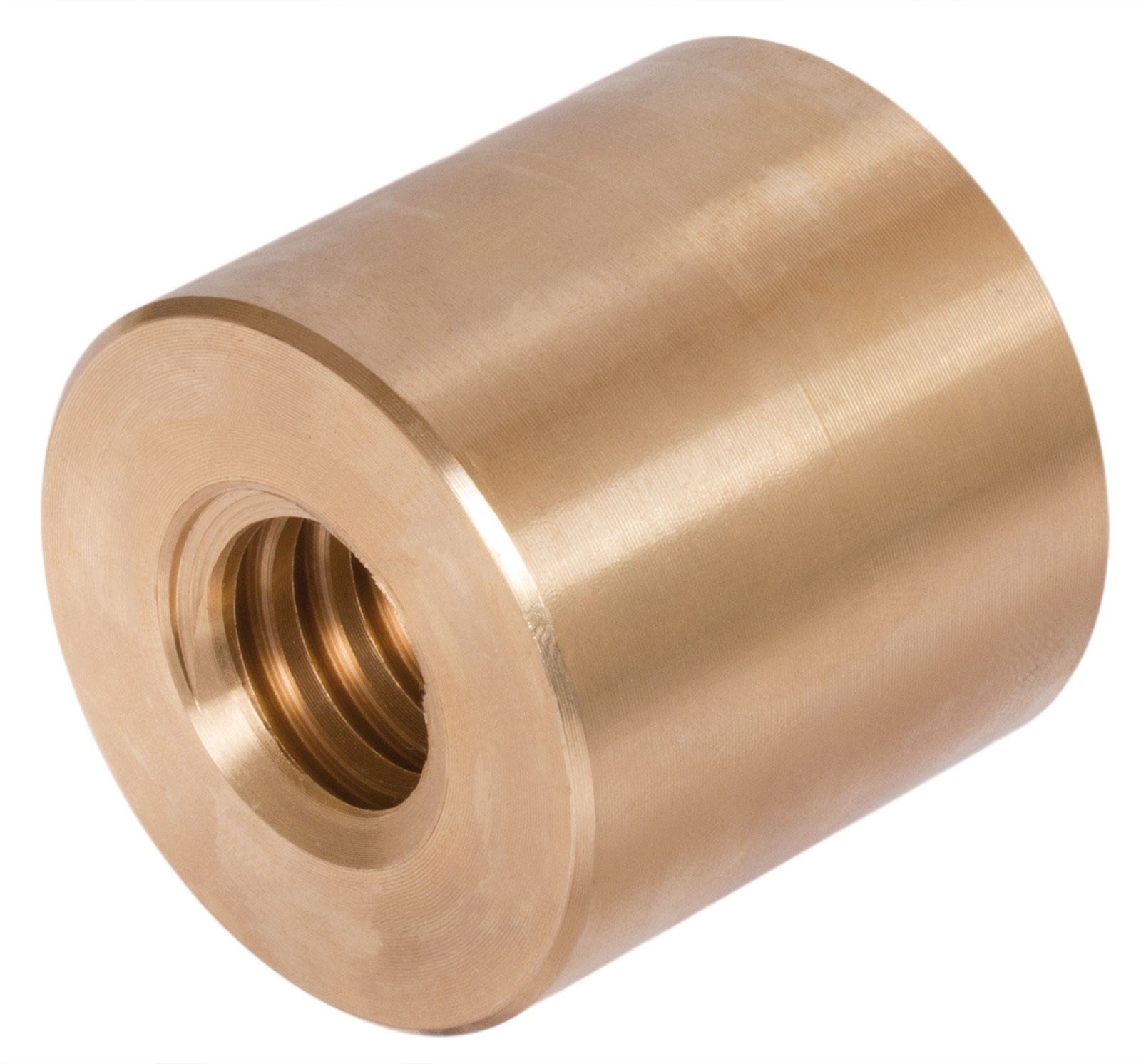 Runde Muttern mit Trapezgewinde, eingängig rechts, Rotguss