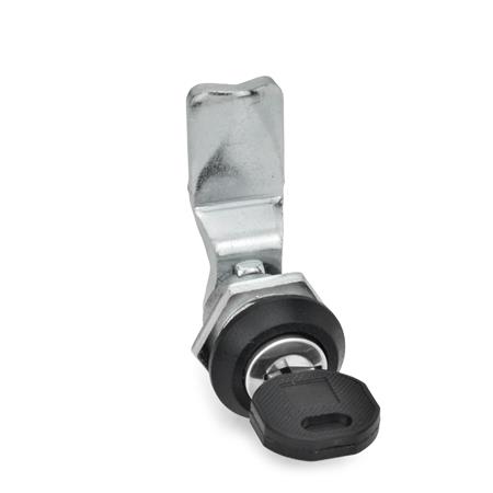 GN 115 Verriegelungen, Zink-Druckguss, abschließbar, Gehäusebund schwarz kunststoffbeschichtet