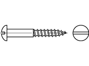 DIN 96 Messing Halbrund-Holzschrauben mit Schlitz