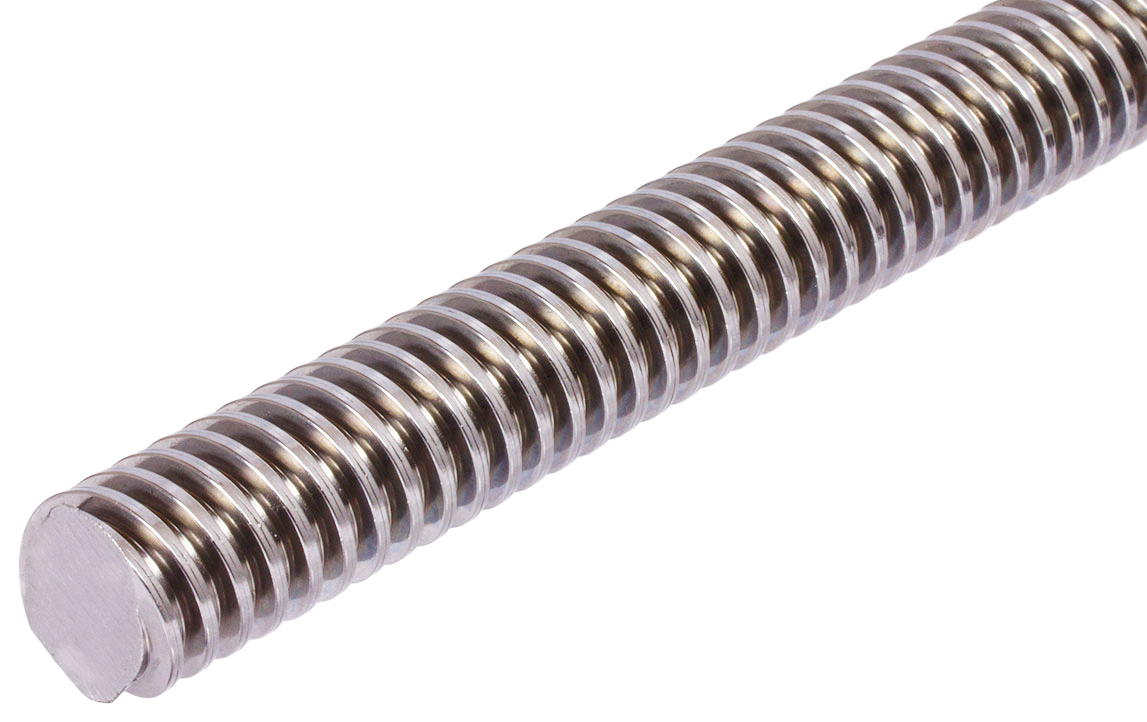 Trapezgewinde- Spindeln zweigängig rechts, Edelstahl, Länge 3m