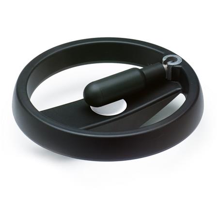 GN 522.6 Umleggriff-Handräder, Kunststoff, Buchse / Umlegmechanik Edelstahl