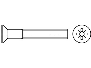 ISO 7046-2 A 2 Z Senkschrauben mit Pozidriv-Kreuzschlitz Z