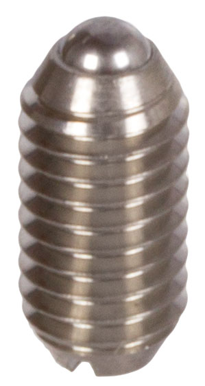 Federnde Druckstücke mit Kugel und Schlitz, rostfrei