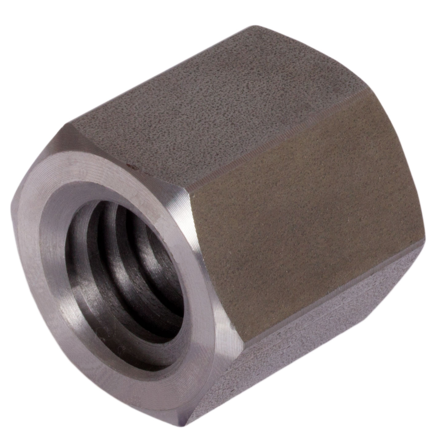 Sechskantmuttern mit Trapezgewinde, eingängig rechts, Stahl