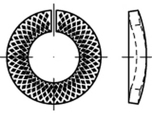 Artikel 88130 Federstahl VSK zinklamellenbesch. Sperrkantringe, für Schrauben mi