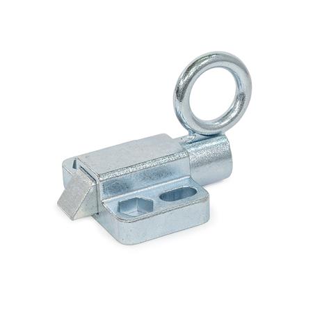 GN 724.6 Rastbolzen, Stahl / Edelstahl, mit Anlaufschräge, mit Anschraubflansch