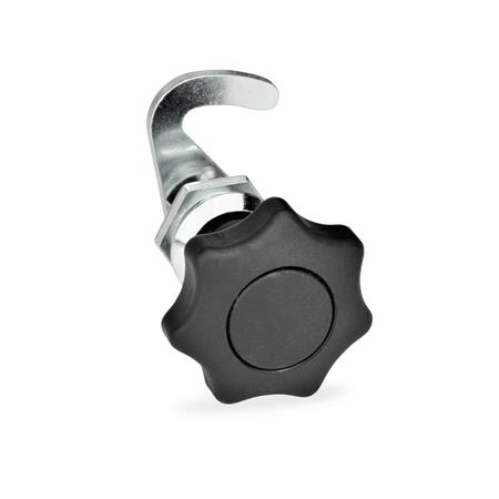 GN 115.8 Hakenverriegelungen, Gehäuse Zink-Druckguss, Betätigung mit Bedienelementen, nicht abschließbar