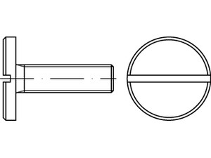 DIN 921 A 1 Flachkopfschrauben mit Schlitz und großem Kopf