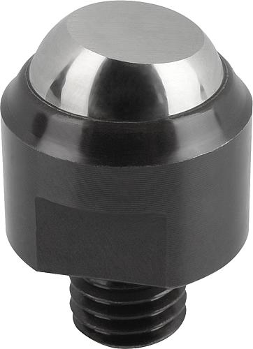 Pendelauflagen, Form C, mit Außengewinde, Kugel...