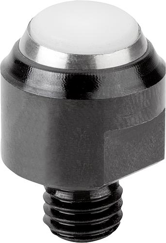 Pendelauflagen, Form D, mit Außengewinde, Kugel...