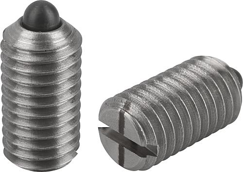 Federnde Druckstücke mit Schlitz und Druckstift...