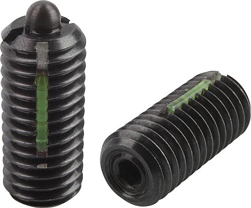 Federnde Druckstücke mit Innensechskant und Dru...