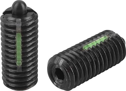 Federnde Druckstücke mit Innensechskant und Dru...