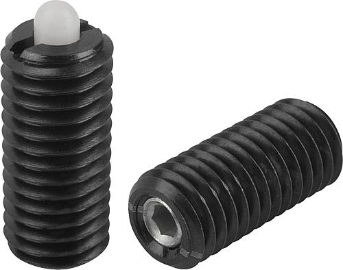 Federnde Druckstücke mit Innensechskant und Dru...