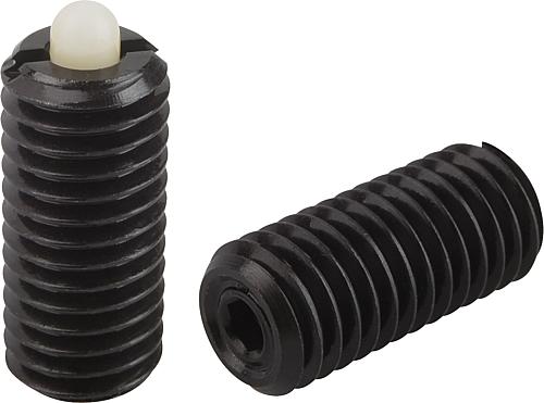 Federnde Druckstücke mit Innensechskant und Dru...