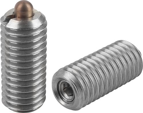 Federnde Druckstücke mit Innensechskant und Dru...