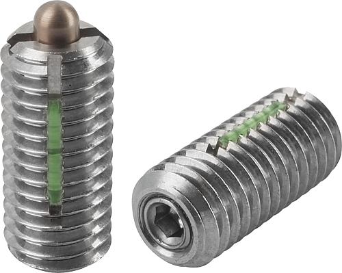 Federnde Druckstücke mit Innensechskant und Dru...