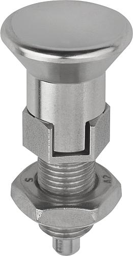 Arretierbolzen Edelstahl mit Edelstahl-Pilzgrif...