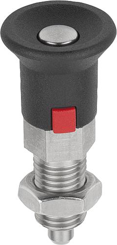 Arretierbolzen Stahl oder Edelstahl mit Kunstst...