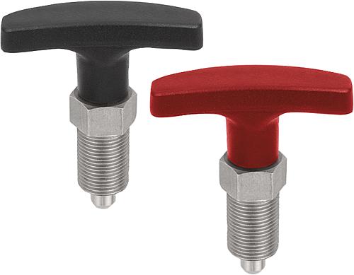 Arretierbolzen Stahl oder Edelstahl, mit Kunsts...