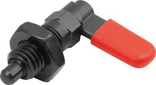 Sperrriegel mit Anschlag, Form D, mit Riegelkap...