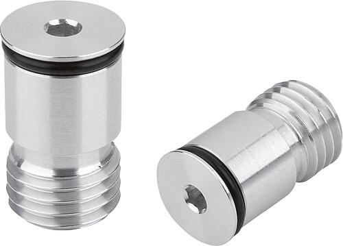 Schutzstopfen aus Aluminium, Form B, mit Innens...