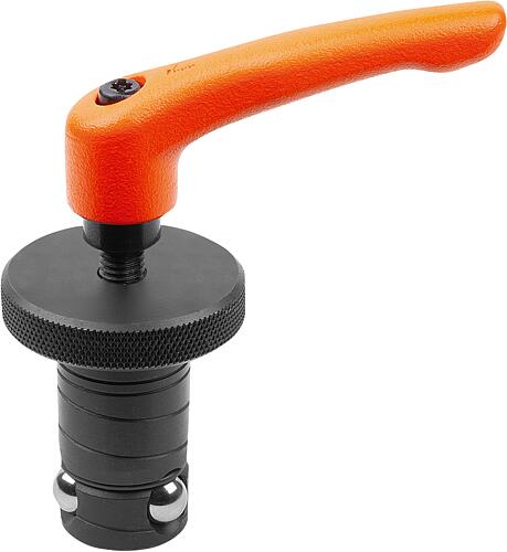 Positionierzylinder Ball Lock Stahl mit Klemmhebel