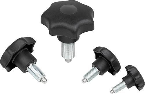 Arretier- und Spanngriff Stahl mit Kunststoff-S...