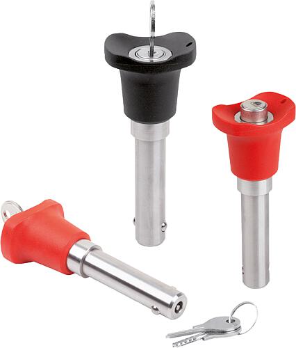 Kugelsperrbolzen abschließbar mit Kunststoff-Griff