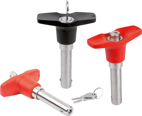 Kugelsperrbolzen abschließbar mit Kunststoff-T-...