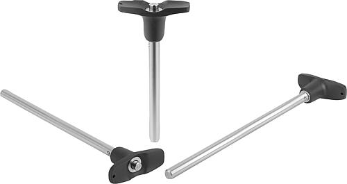 Kugelsperrbolzen mit Kunststoff-T-Griff und Kop...