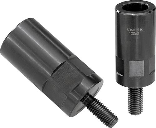 Spannhakenaufnahmen, Form B, mit Sechskant