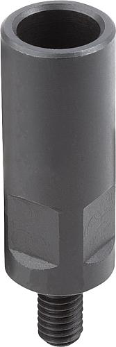 Spannhakenaufnahmen, Form A, mit Vierkant