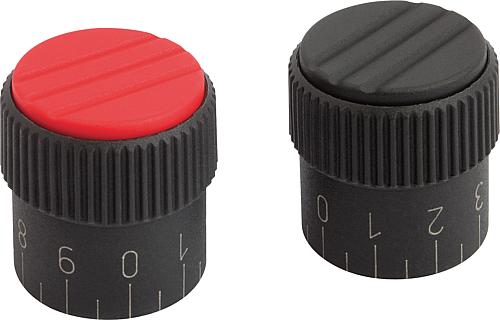 Rändelknöpfe Form C, mit Standardskalierung