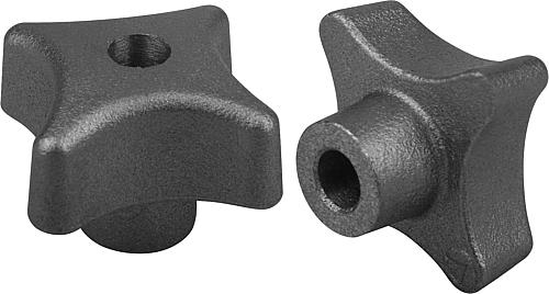 Kreuzgriffe DIN 6335 aus Grauguss, Form B, durc...