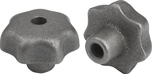 Sterngriffe DIN 6336 aus Grauguss, Form B, durc...