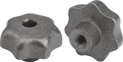 Sterngriffe DIN 6336 aus Grauguss, Form D, Gewi...