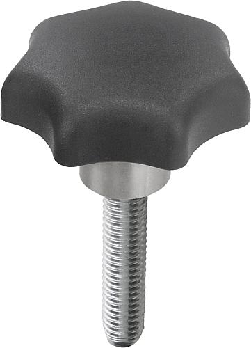 Sterngriffe, Form L, mit vorstehender Stahlbuch...