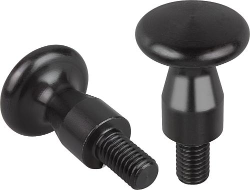 Flache Knöpfe, Außengewinde