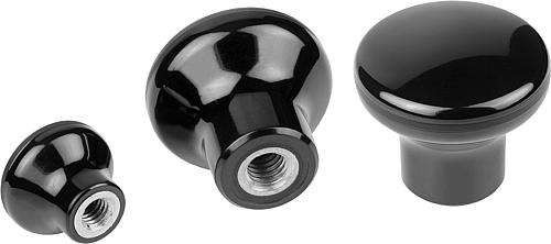 Pilzknöpfe Duroplast mit Innengewinde und runde...