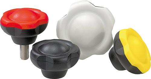 Fünfsterngriffe Kunststoff mit Deckel, Gewindee...