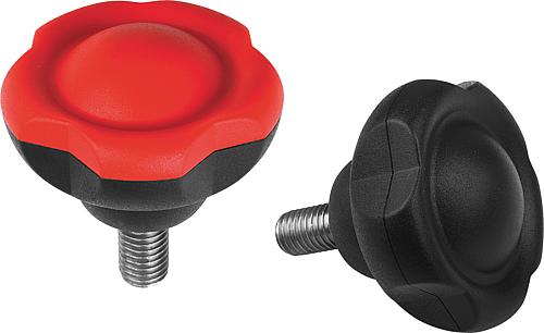 Fünfsterngriffe Kunststoff mit Deckel, Gewindee...