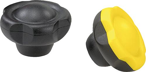 Fünfsterngriffe Kunststoff mit Deckel, Gewindee...