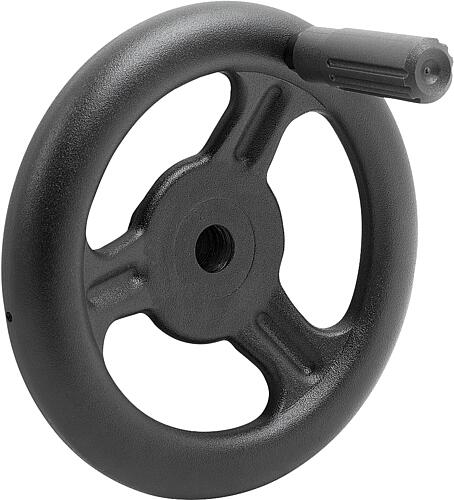 Speichenhandräder aus Stahlblech, mit Zylinderg...