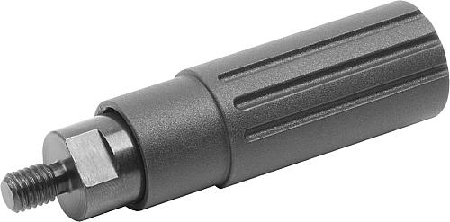 Zylindergriffe Kunststoff drehbar mit Außengewi...