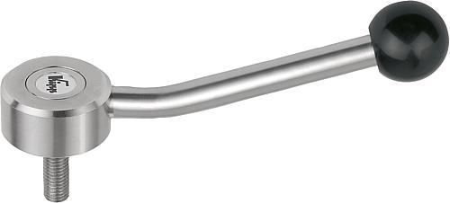 Spannhebel flach Edelstahl mit Außengewinde, 15...