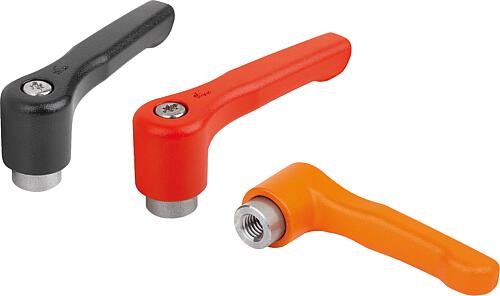 Klemmhebel Zinkdruckguss, flach, mit Innengewin...